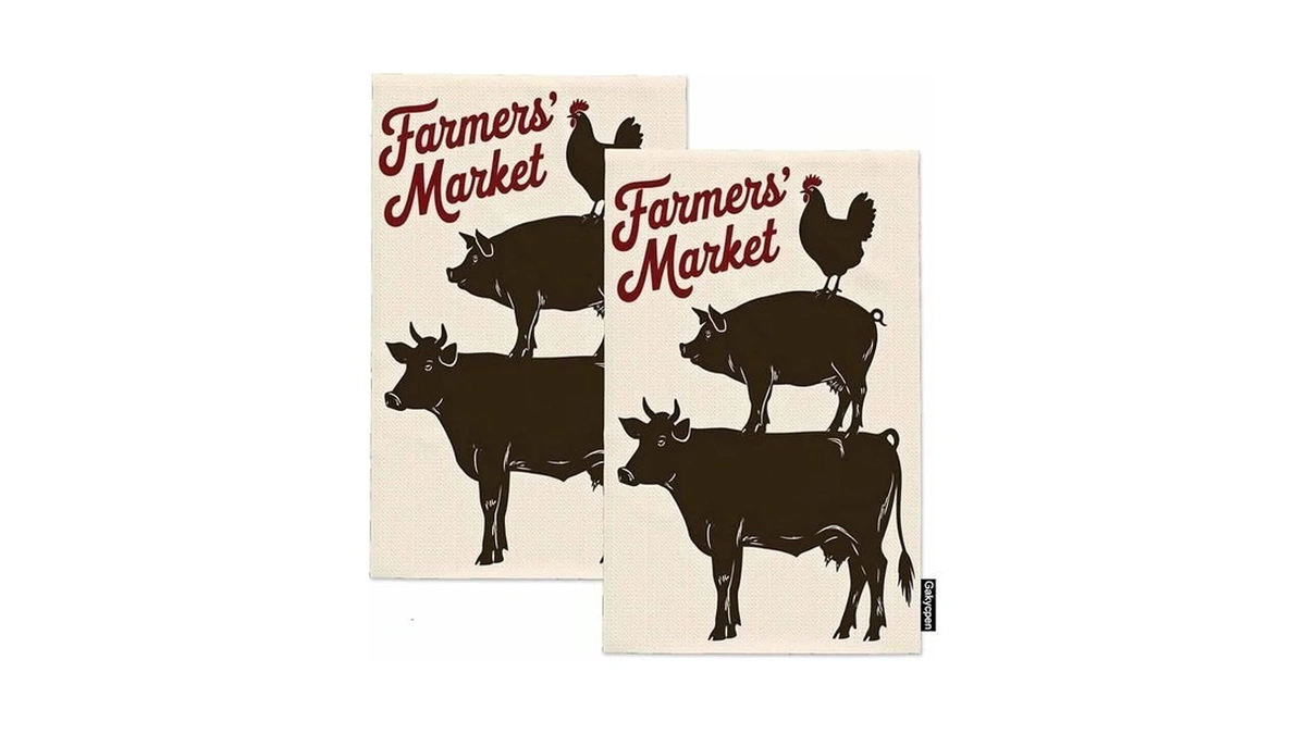 Gakycpen Farm Animals Kitchen Towels Set Of 2 Livestock Farming
