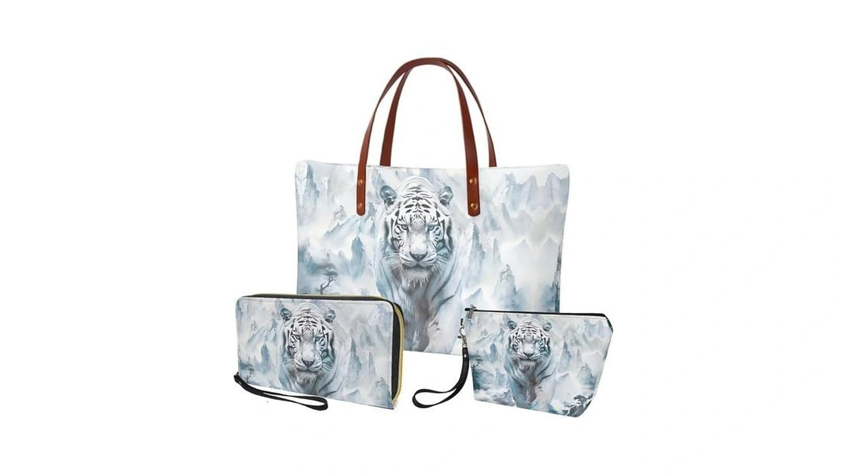 Salabomia Tiger Purse And Wallet Set For Women Top Handle