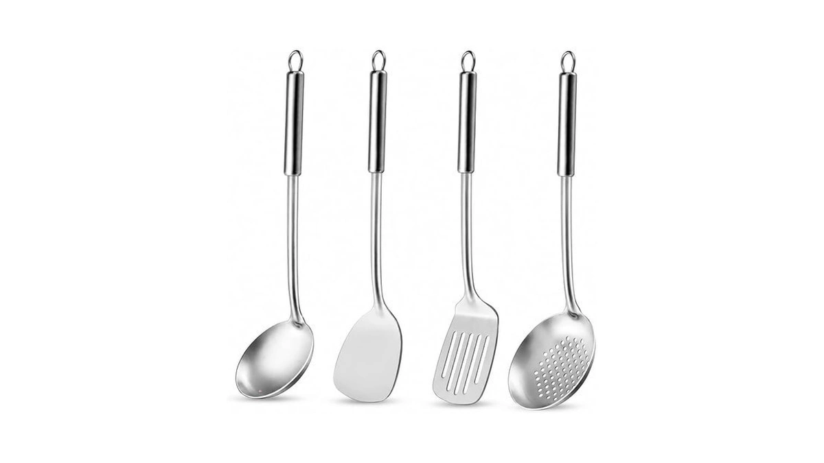 Pleafind Cooking Utensils Set - 4 Pcs Stainless Steel Kitchen