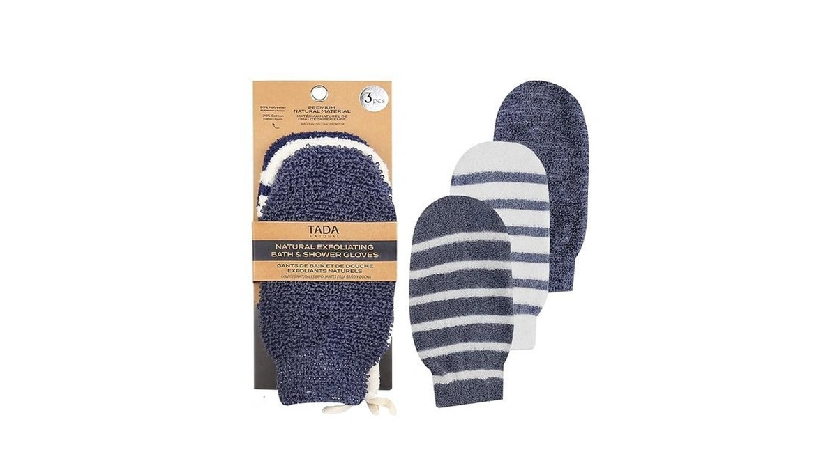 Tada Beauty Exfoliating Gloves Shower, Body Scrubber, Body Massage And