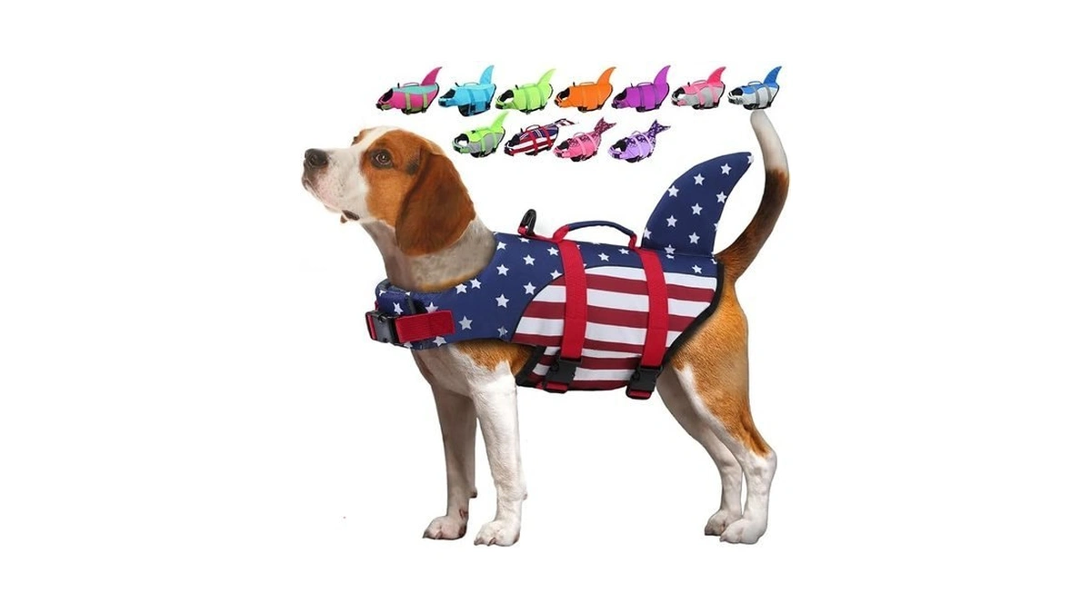 Emust Dog Life Jacket, Ripstop Dog Lifesaver Vests With Rescue