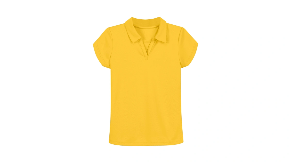 Nautica Girls' School Uniform Short Sleeve Performance Polo, Gold, 16-18