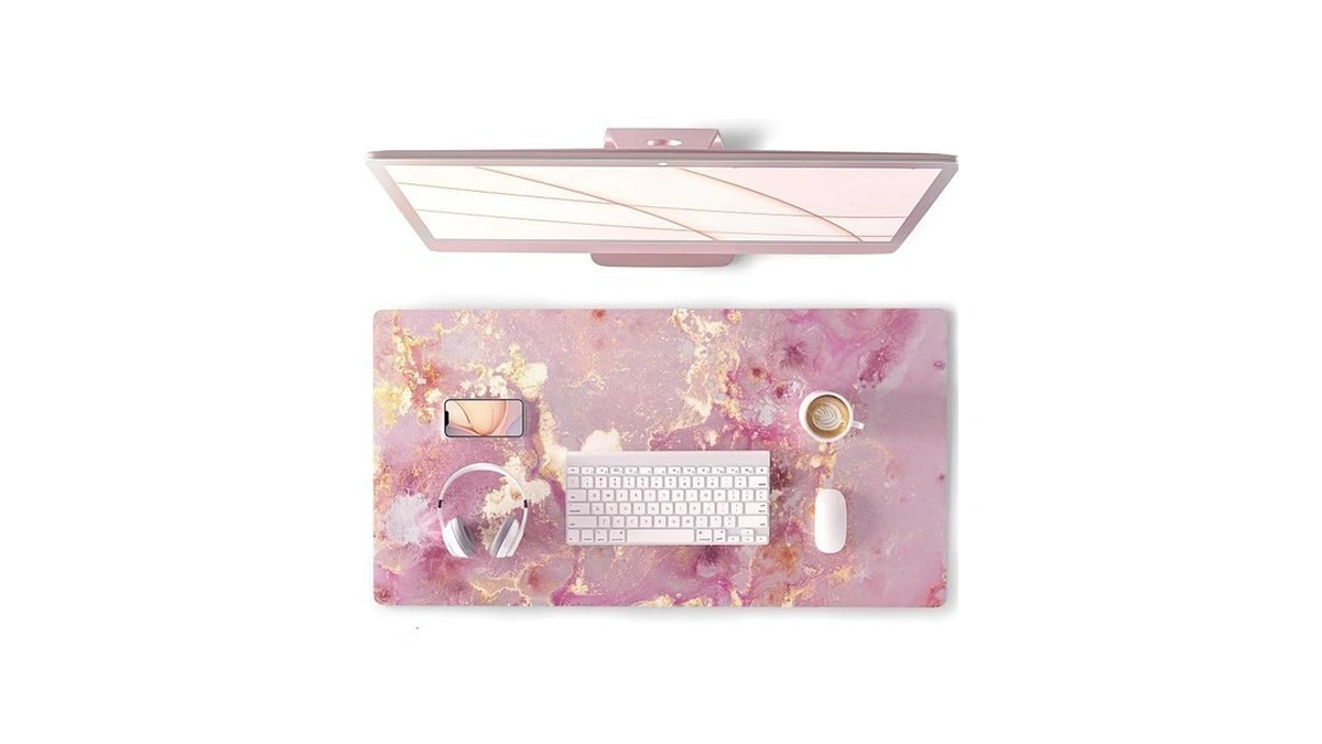 Qiyi Large Mouse Pad, Cute Pink Desk Mat For Desktop,
