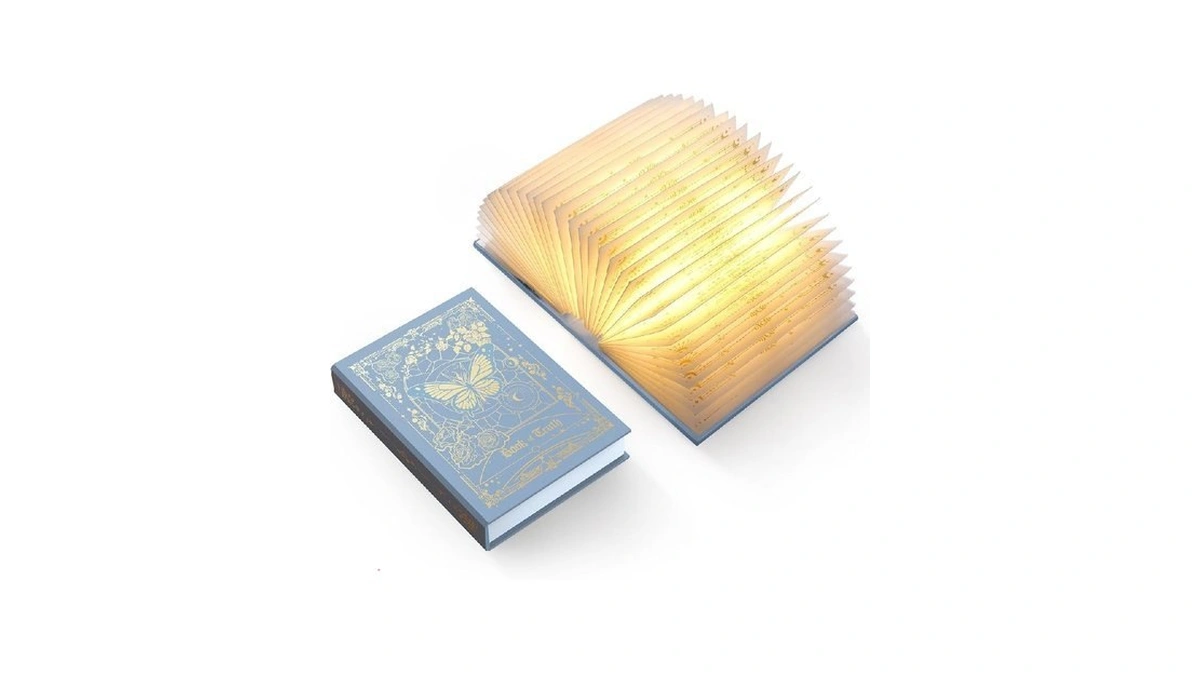 Zbole Folding Truth Book Lamp, Book Lover Gift, Bookshelf Light,