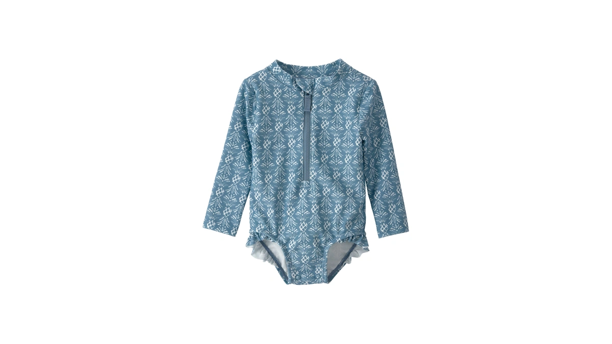 Little Planet By Carter's Girl 1-piece Rashguard, Blue Floral, 18m