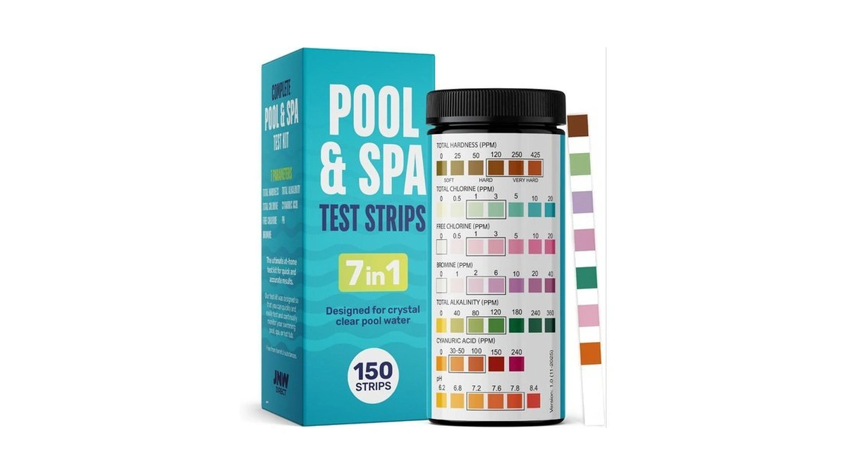 Jnw 7-in-1 Pool Test Strips, 150 Quick & Accurate Test