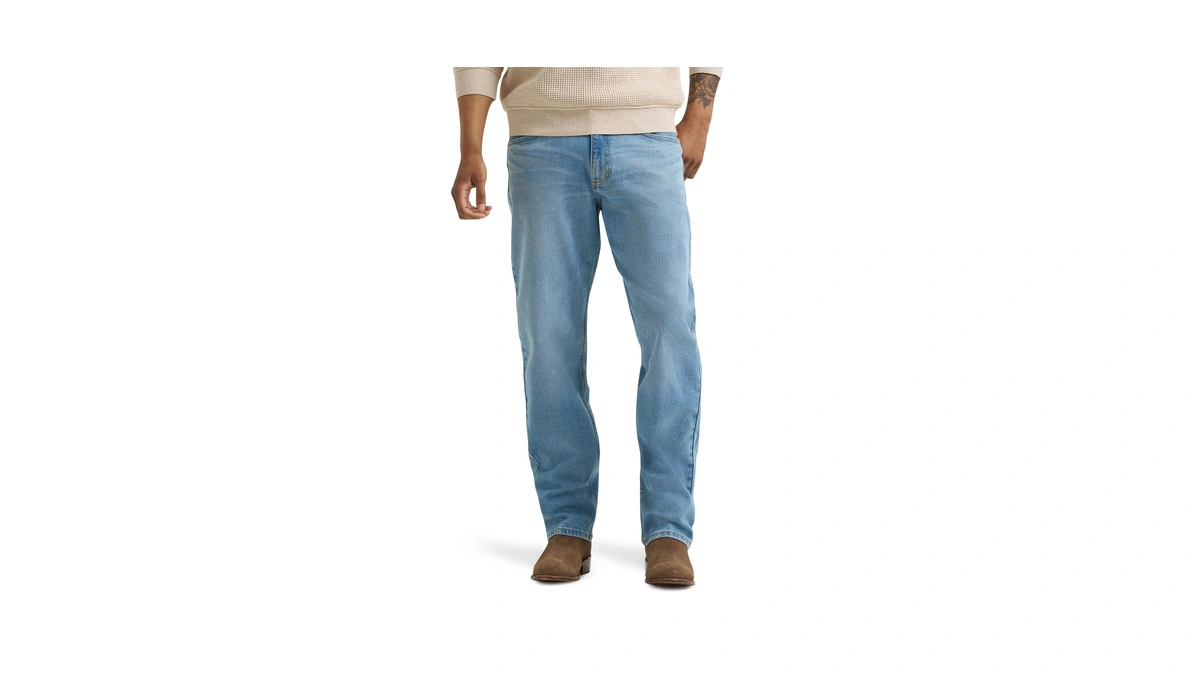 Wrangler Mens Free To Stretch Relaxed Fit Jean, Slate Blue,