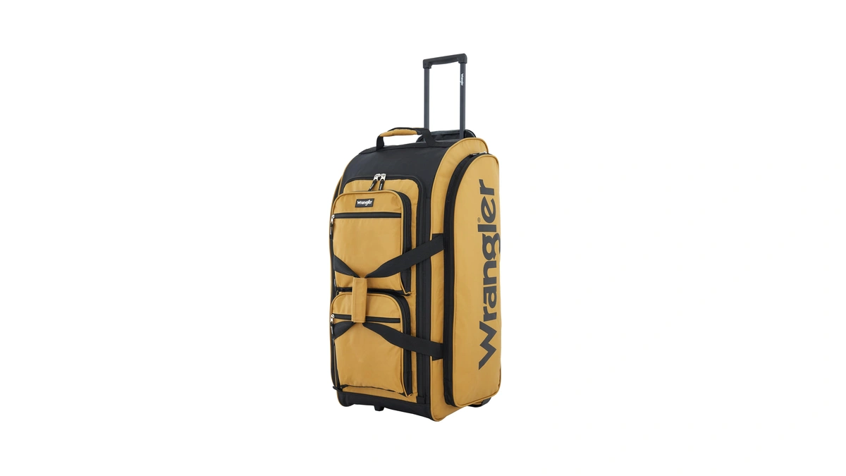Wrangler Wesley Rolling Duffel Bag, Ambergold, Large 30-inch
