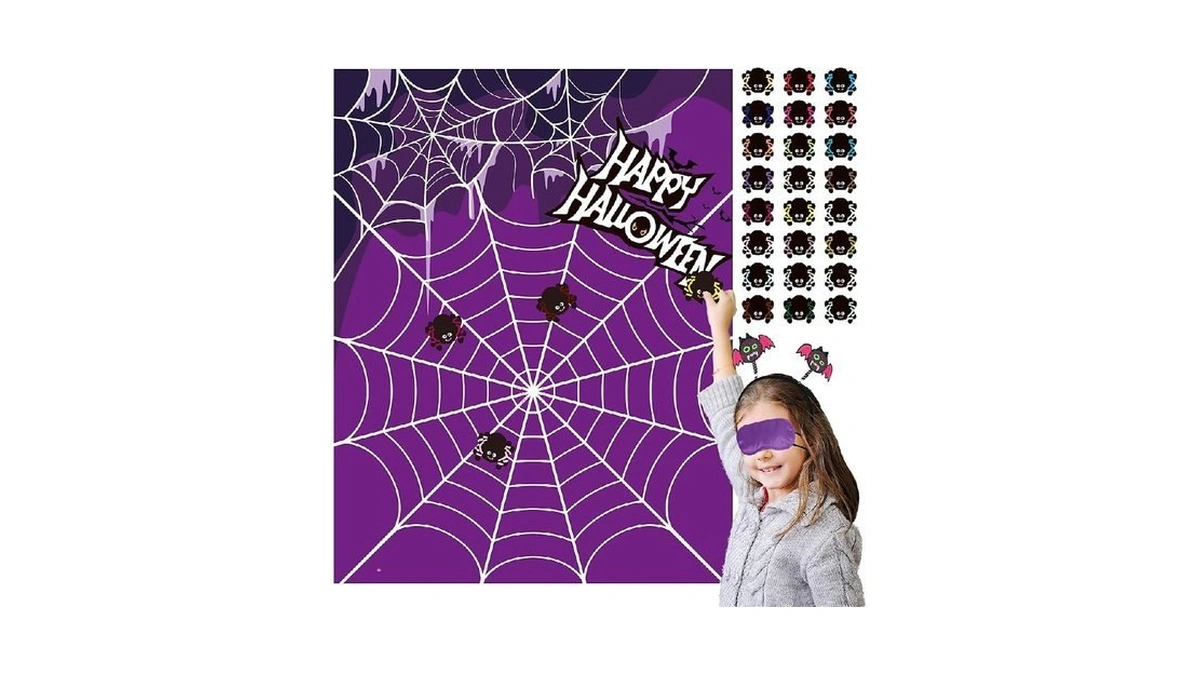 Happy Storm Halloween Games For Kids - Pin The Spider