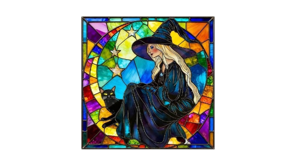 Lwzays 5d Witch Diamond Painting Kits For Adults - Stained