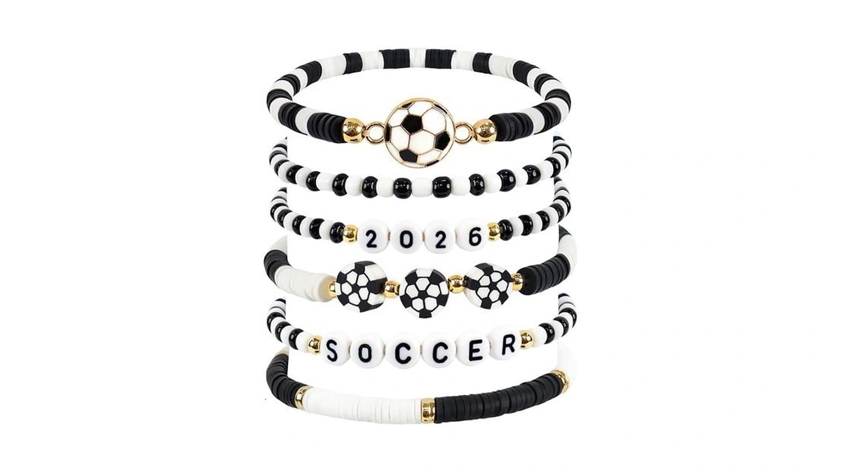Tiffyonek 2026 Soccer Bracelets For Girls Boys Women Heishi Beaded