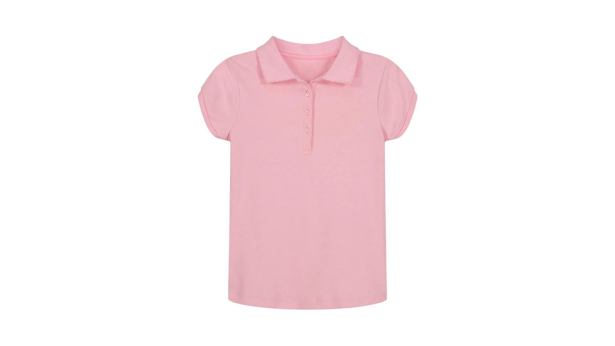 Nautica Girls' Short Sleeve Polo,light Pink,large(12/14)