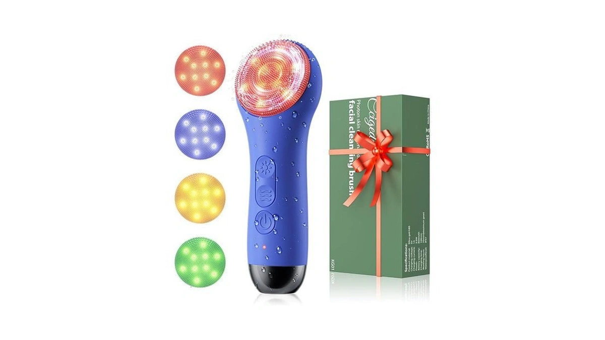 Ccigedy Face Scrubber, Electric Facial Cleansing Brush (royal Blue)