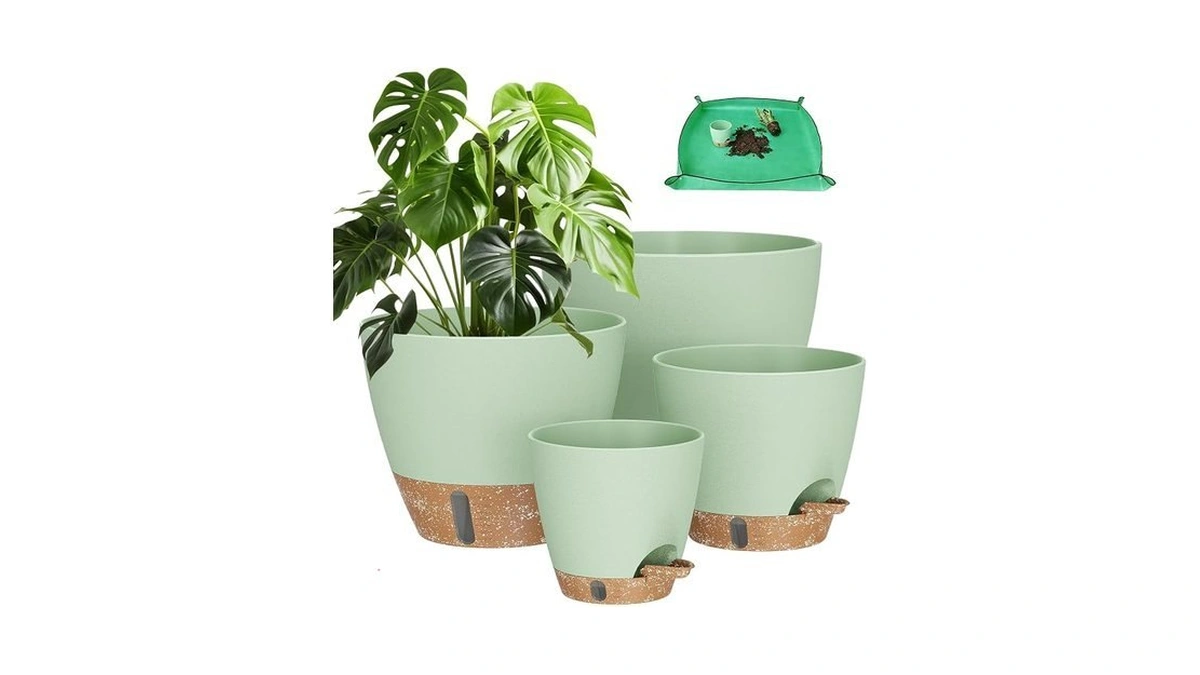 Lifenest Plant Pots, 12" 10" 6" 8" Inch Self Watering