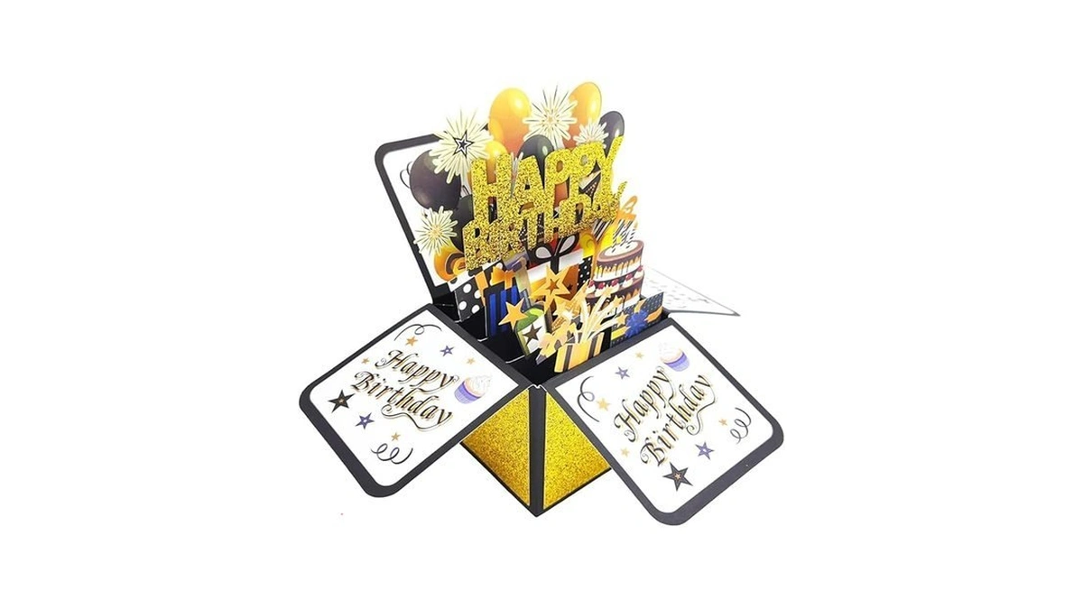 Intatikoo Pop Up 3d Birthday Card,blank Greeting Card With Envelope,