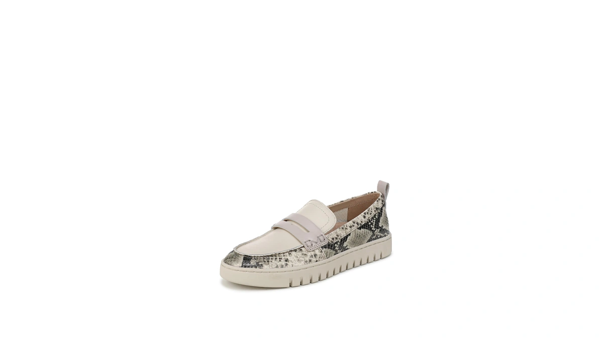 Vionic Women's Uptown Loafer Cream Snake Embossed Leather 10 M