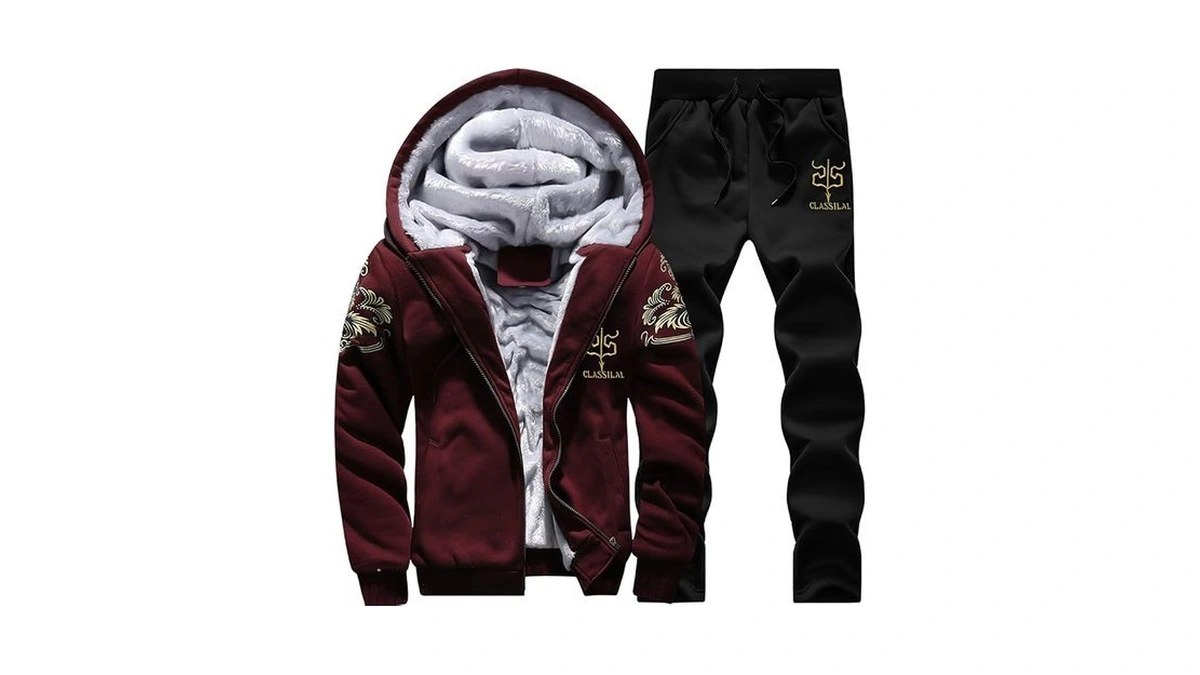 Mantors Men's Tracksuit Thick Fleece Sweatsuits Warm 2 Pieces Outfits