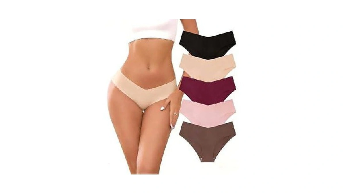 Riozz 5-pack Women's Seamless No-show Stretch Bikini Briefs, Sizes S-xl