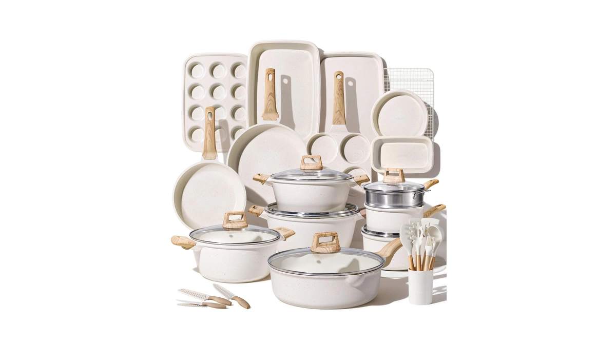 Carote 44pcs Pots And Pans, Nonstick Cookware Sets With Bakeware