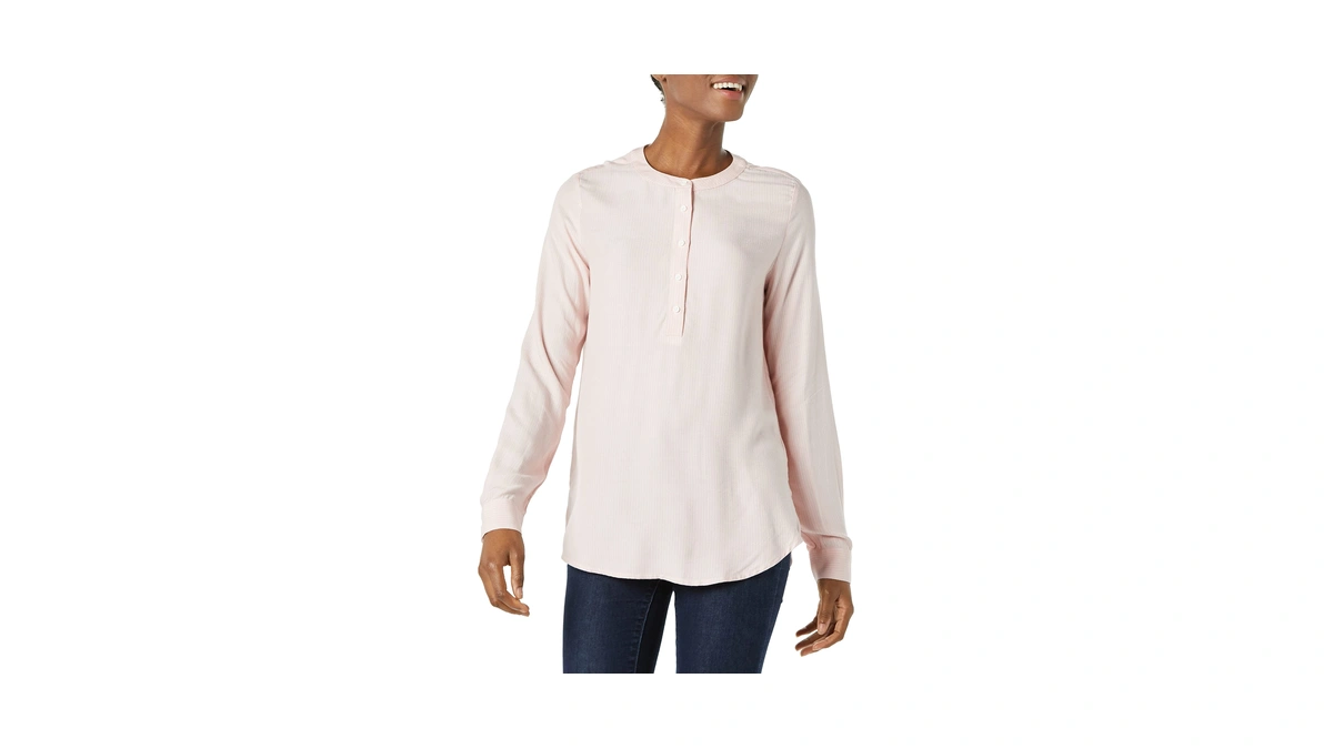 Amazon Essentials Women's Long-sleeve Woven Blouse, Office Work Business Casual,