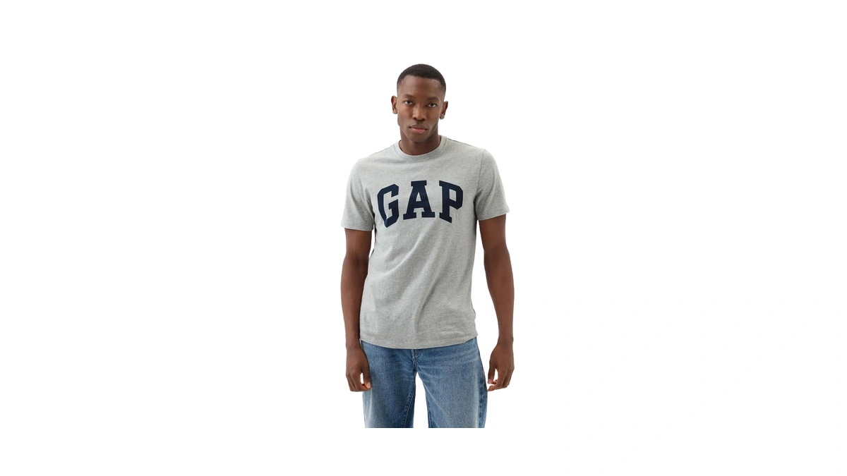 Gap Mens Everyday Soft Logo Tee Heather Grey Xs