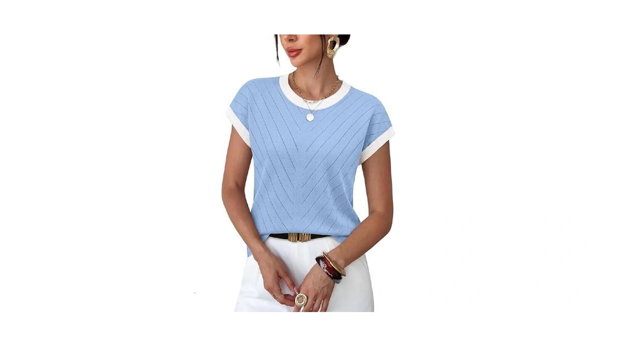 Wiholl Womens Tops Short Sleeve Sweaters For Women Trendy Business