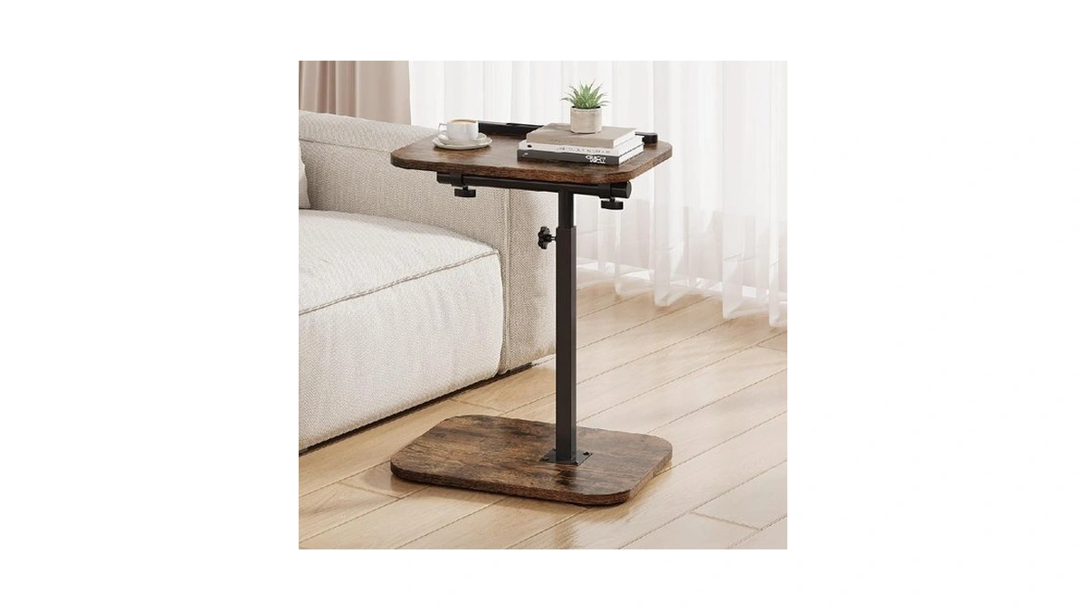 Mybeileyi Tv Tray Table, Sofa Side Armrest Tray, C Shaped