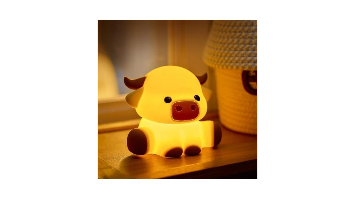 Cute Highland Cow Night Light, Squishy Highland Cow Novelty Animal
