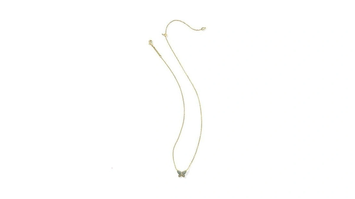 Kendra Scott 14k Gold-plated Lillia Crystal Pendant Necklace In Blue