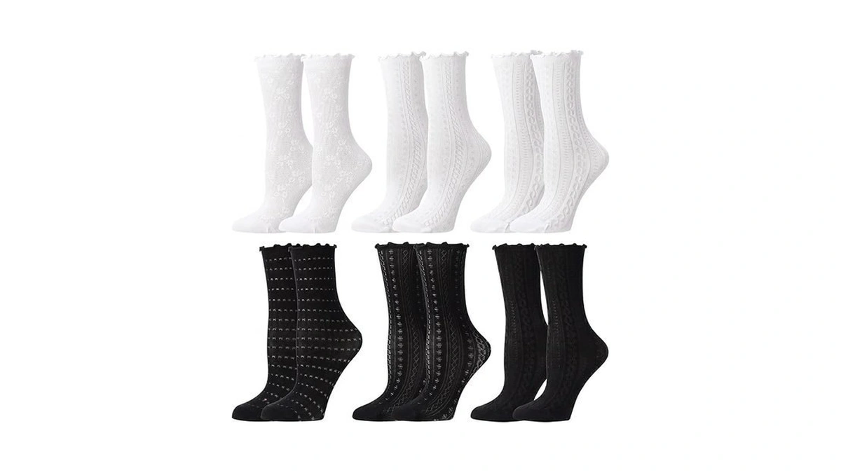 Amazon coupon: Jspupifip 6 Pairs Lace Ruffle Frilly Cre