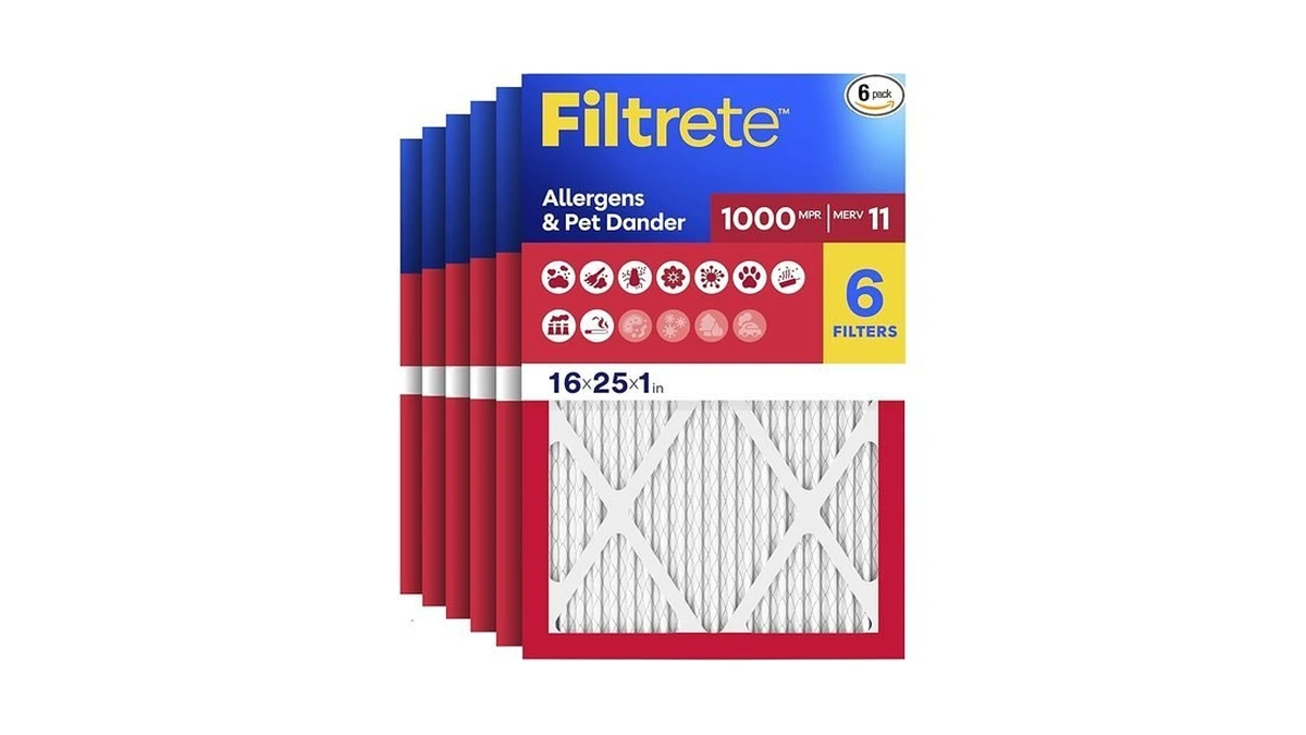 Filtrete 16x25x1 Air Filter, Merv 11, Mpr 1000, 6 Hvac