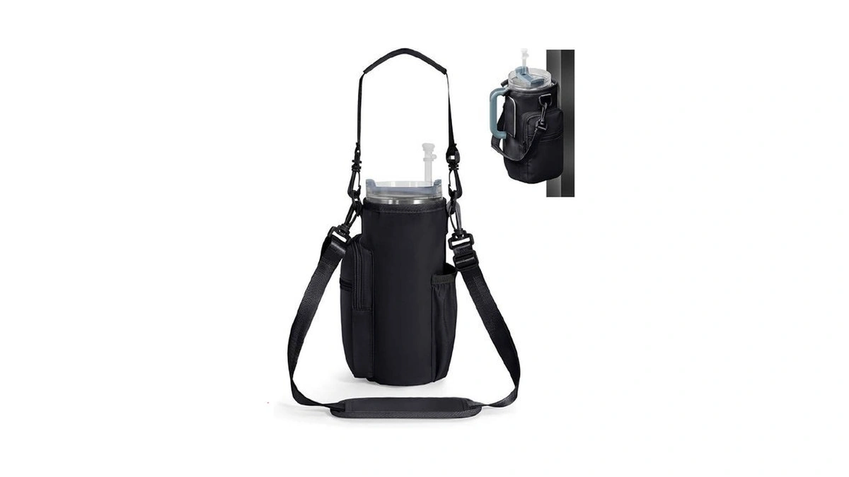 Sportsnew 40oz Crossbody Water Bottle Holder Anti-tip Tumbler Carrier Bag