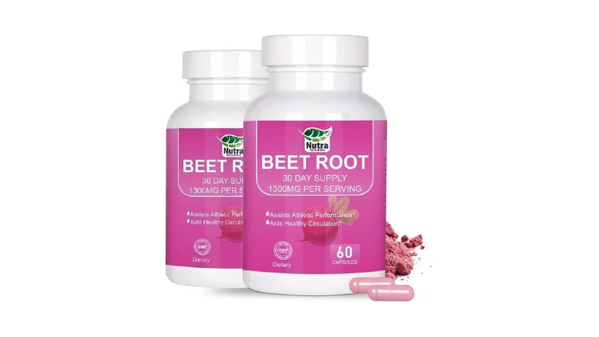 Nutranourish Organic Beet Root Capsules – 1300mg Per Serving (120