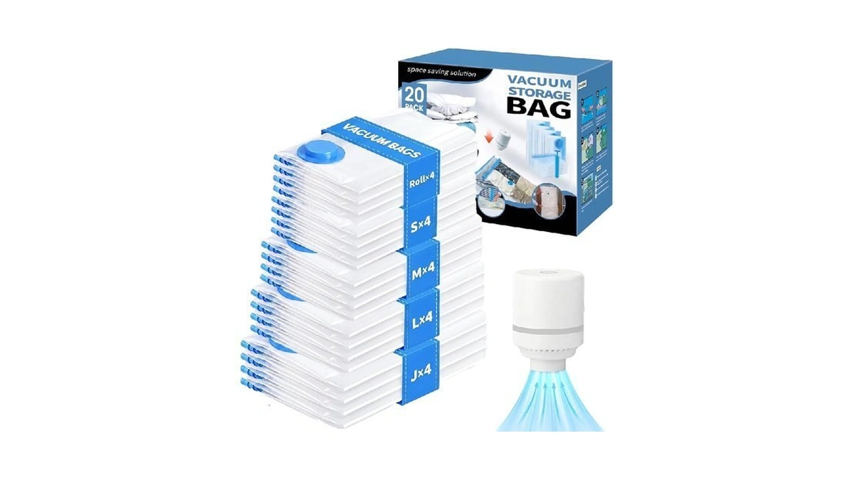 20 Pack Vacuum Storage Bags With Electric Pump, Compression Space