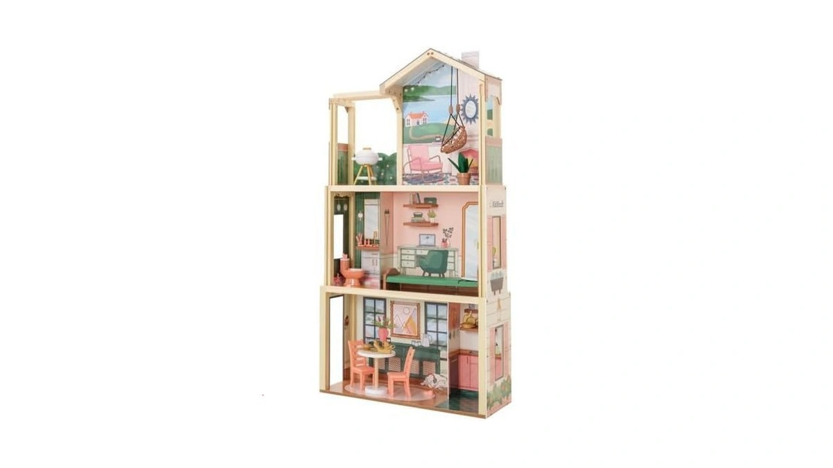 Kidkraft Click & Play Fully Assembled Pop-up Wooden Dollhouse; 50