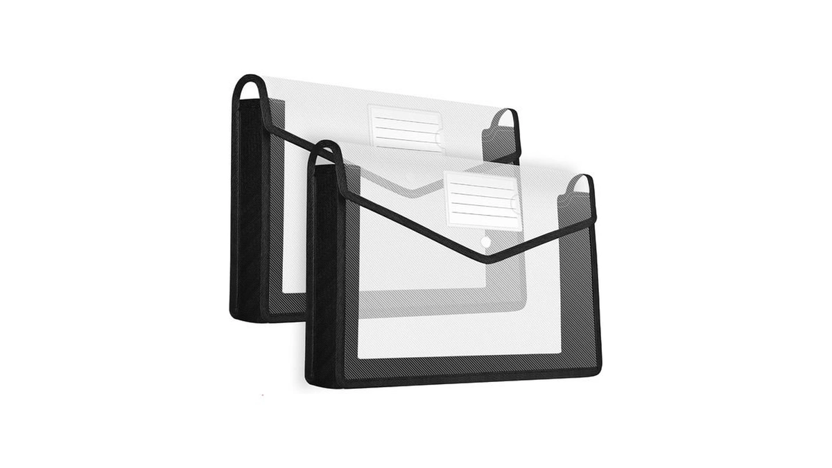 Houyee 2 Pack Plastic Expanding File Folder, Envelope File Folder