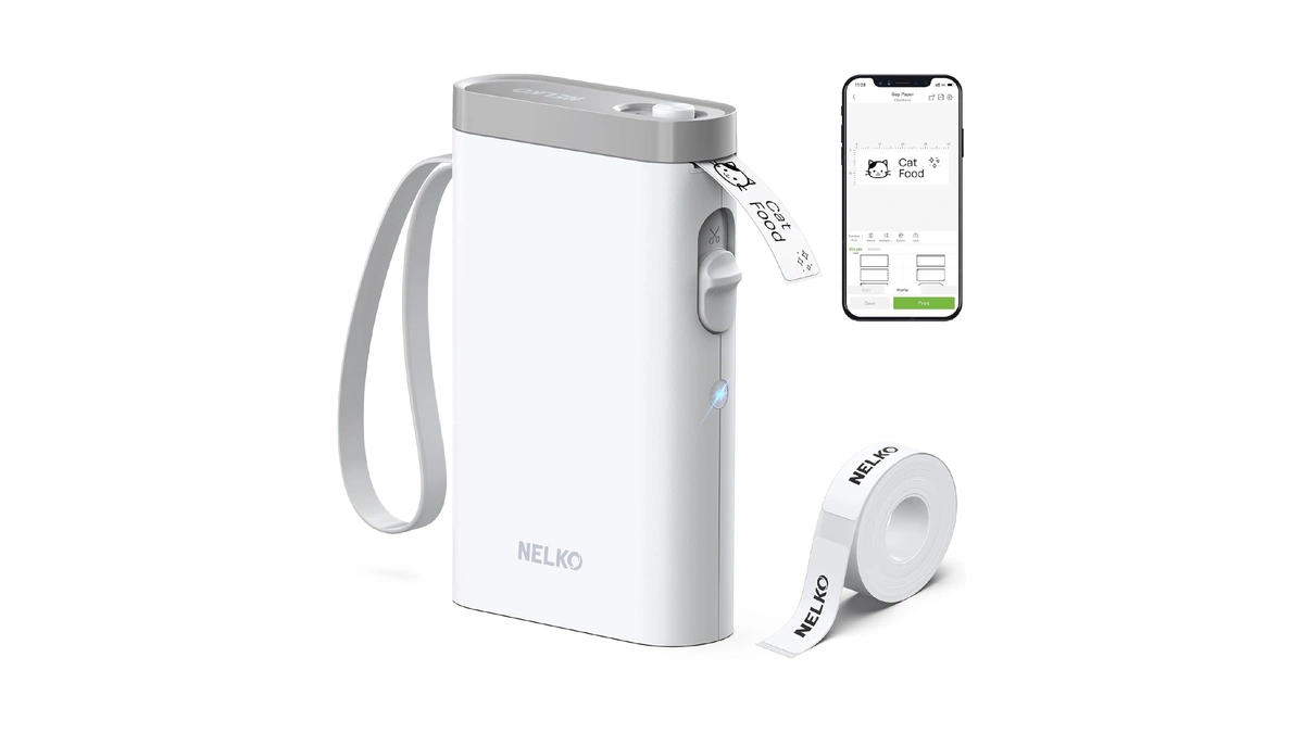 Nelko Label Maker Machine With Tape, P21 Bluetooth Label Printer,