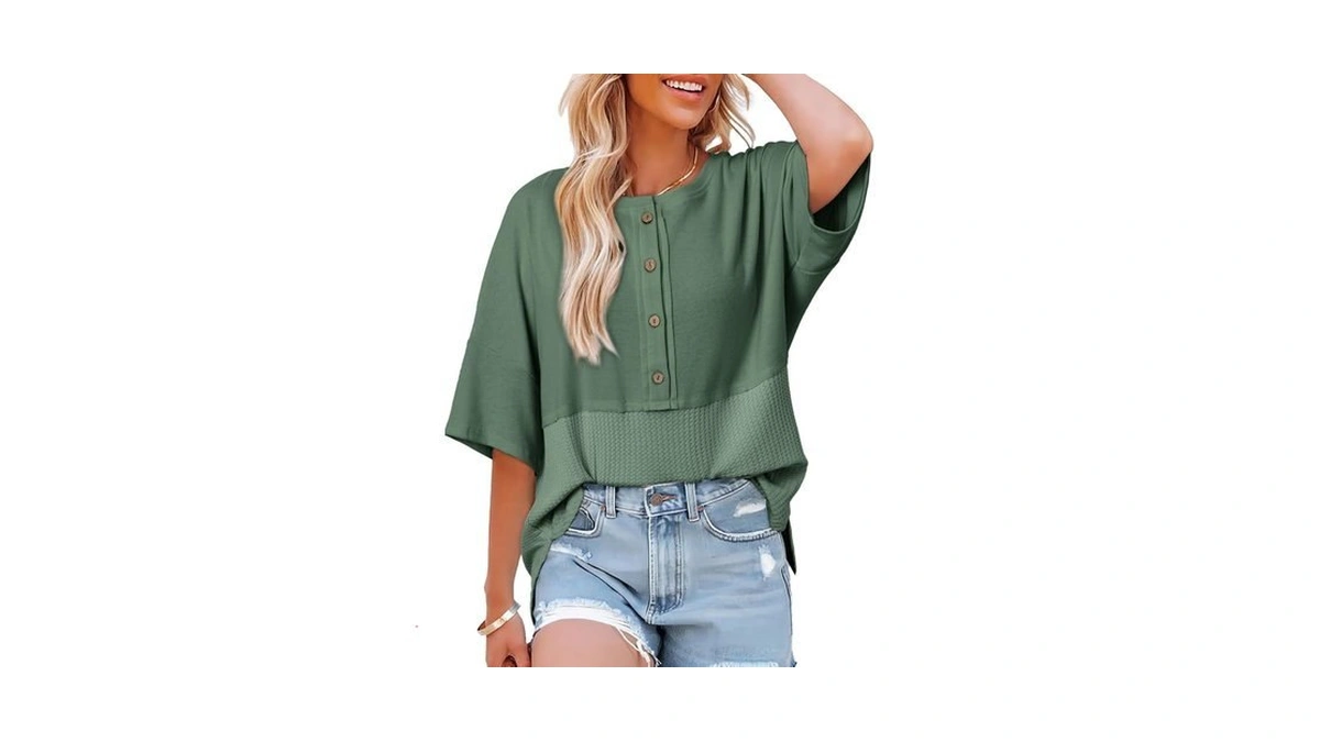 Dokotoo Womens Oversized Waffle Knit Tops For Women 2026 Trendy