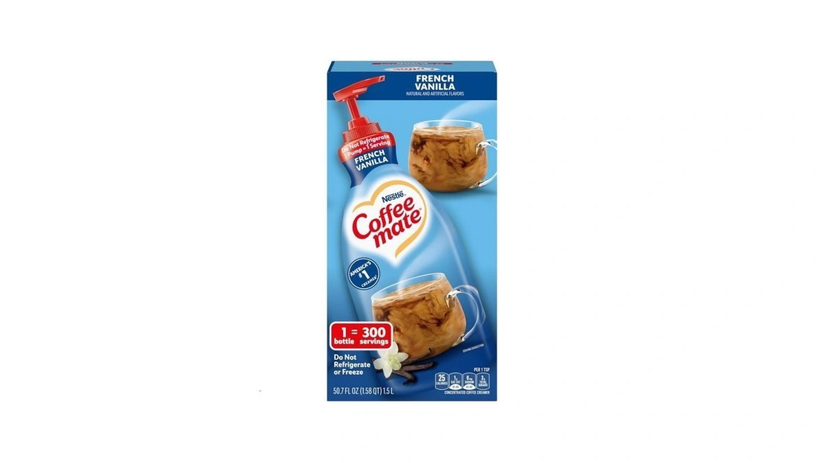 Nestle Coffee Mate Coffee Creamer, French Vanilla, Concentrated Liquid Pump