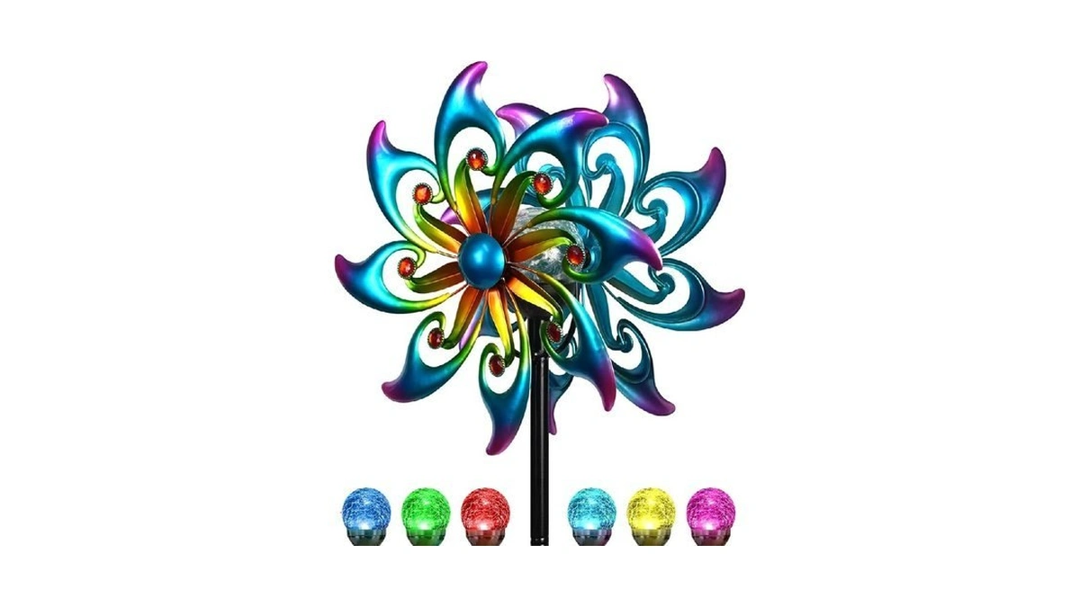 Vufoz Solar Wind Spinner Metal Bird Of Paradise Kinetic Garden