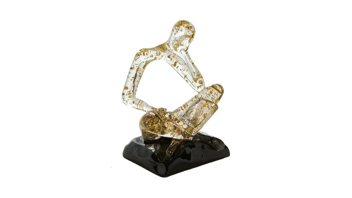 Xinxuan Resin Abstract Sculpture, Meditation & Reading Posture, Modern Home