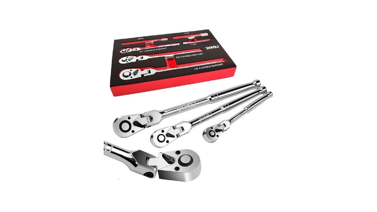 Amazon code: Dsbykj 6-piece Flexible Ratchet Set, 1/4