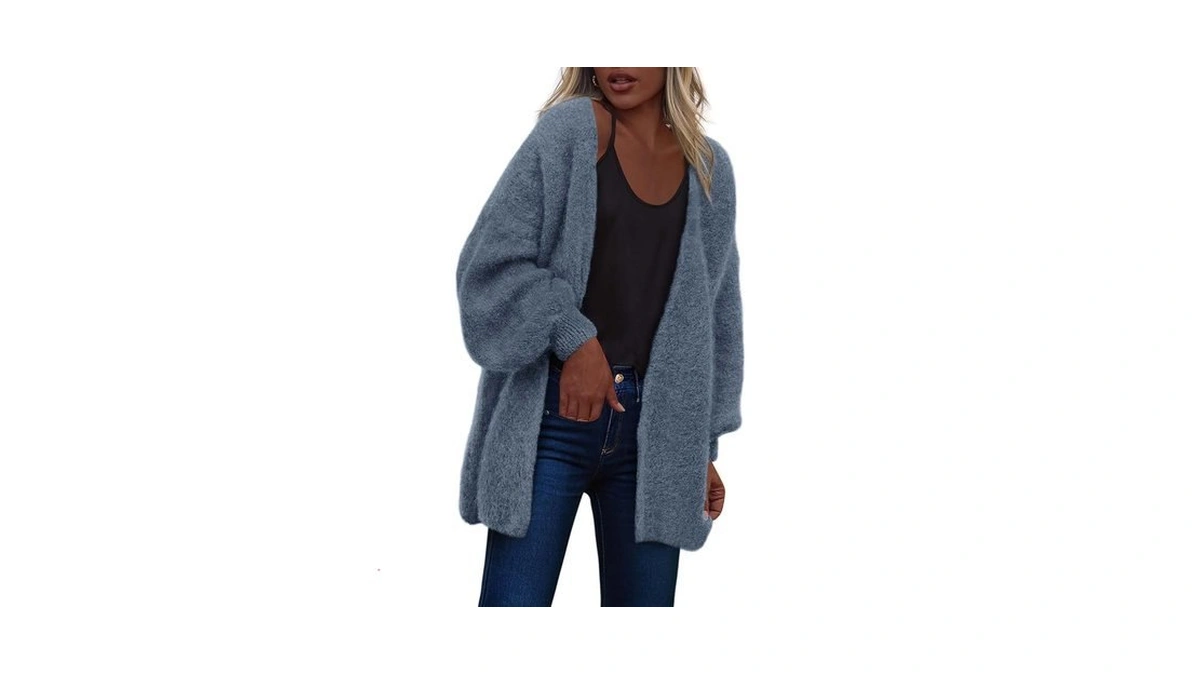 Dowerme Women Open Front Cardigans Trendy Fall Long Sleeve Drop