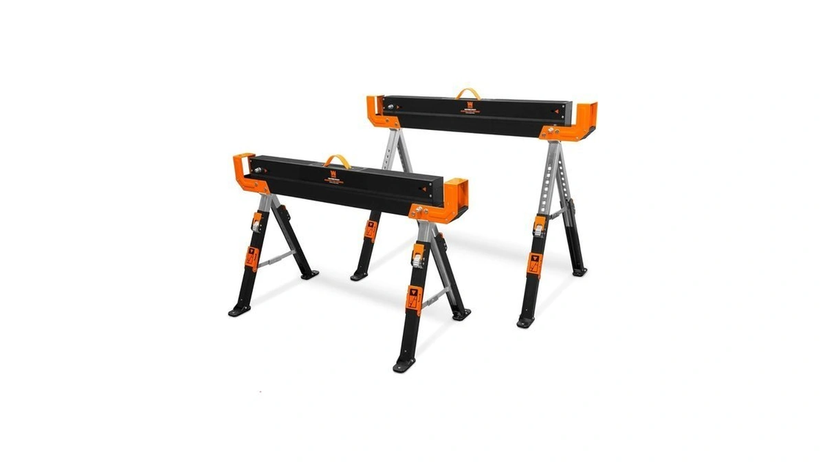 Wen Steel Saw Horse Set, 1300-pound Capacity, Height Adjustable, Two