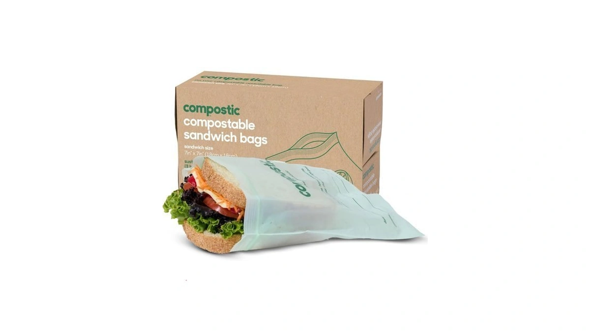 Compostic Compostable Xl Sandwich Bags (100 Count) Everyday Essential —