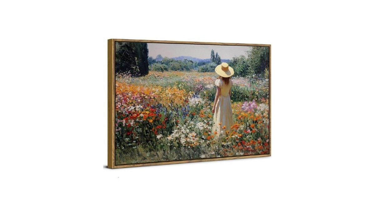 Country Wildflower Wall Art Vintage Girls Picture For Bedroom Bathroom