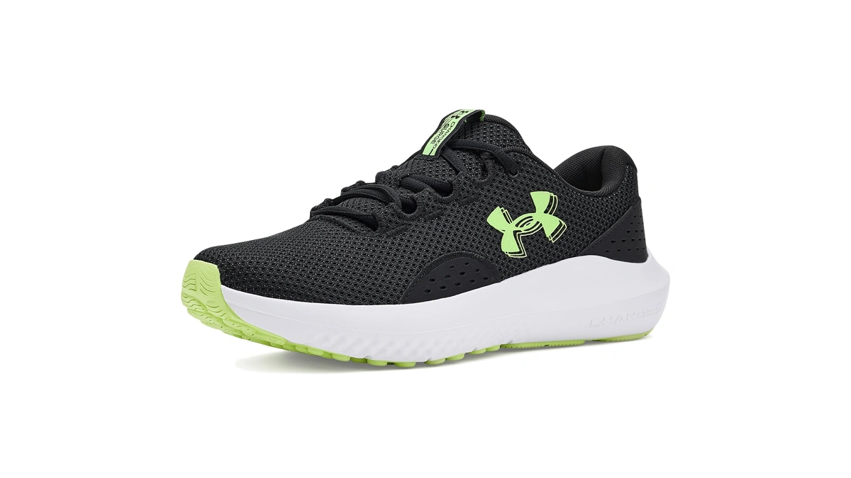 Under Armour Women's Charged Surge 4, (003) Black/fade Green/lumos Lime,
