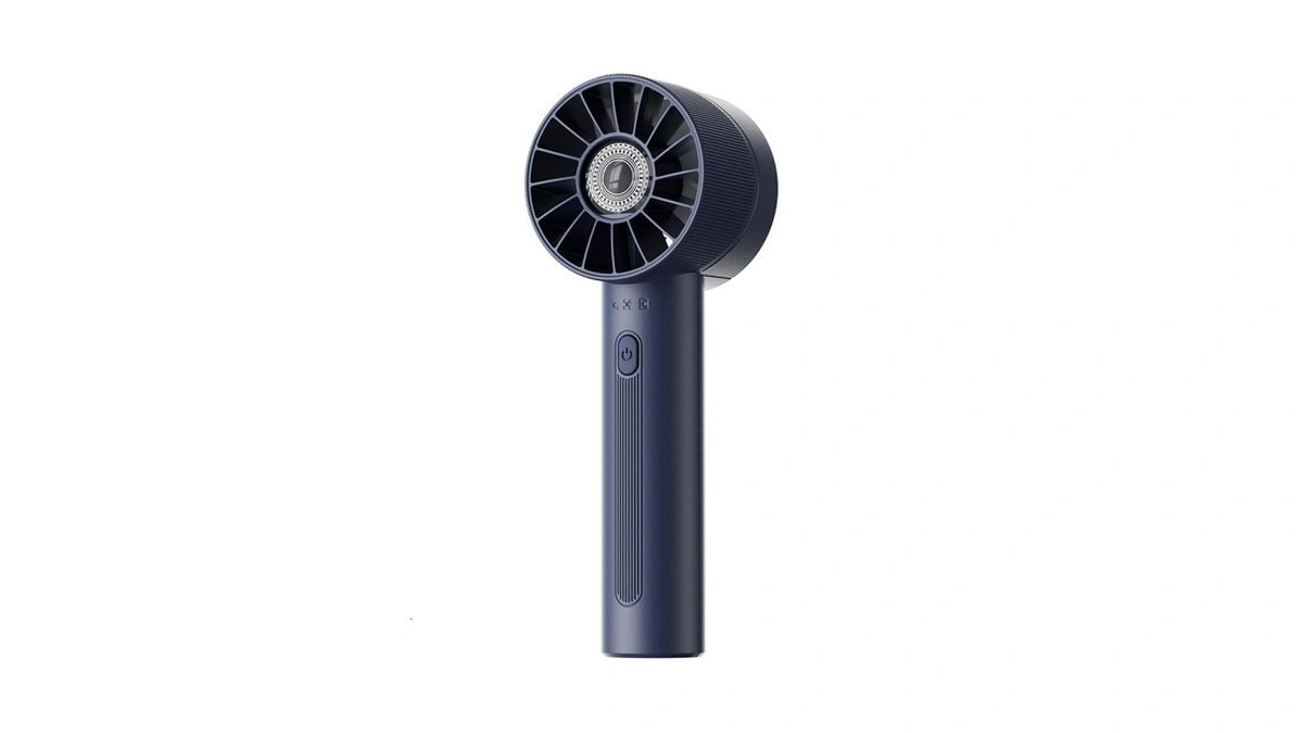 Navy Blue Rechargeable Mini Handheld Turbo Fan - 4 Speed