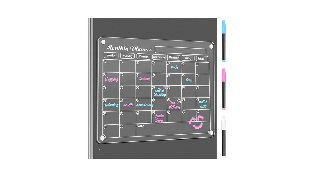 Diymag Magnetic Calendar, Fridge Magnets For Whiteboard Monthly Dry Erase