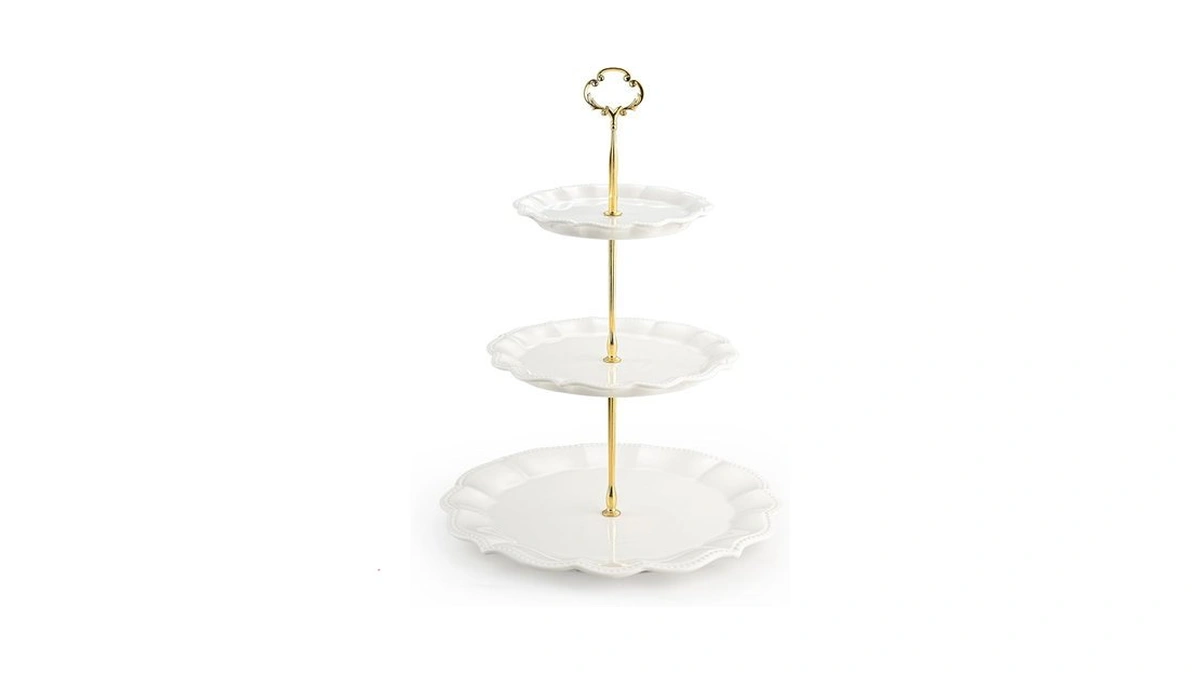 Omifun 3 Tier Cupcake Stand, Ceramic Tiered Serving Stand
